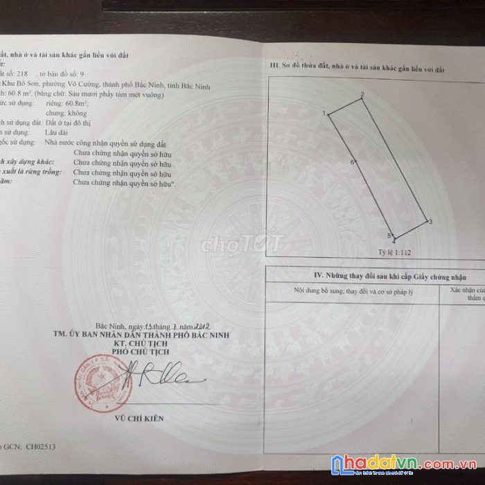 Chính chủ cần bán nhà cấp 4 khu bồ sơn, võ cường, tp bắc ninh