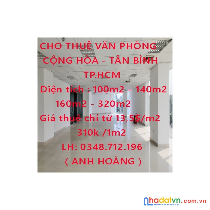 Cho thuê văn phòng cộng hòa - tân bình mới tinh cộng hòa - quận tân bình