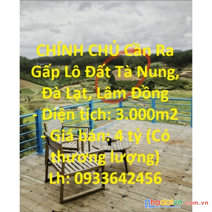 Chính chủ cần ra gấp lô đất tà nung, đà lạt, lâm đồng