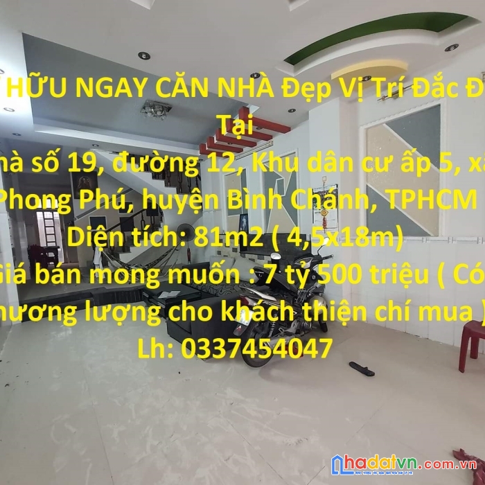 Sở hữu ngay căn nhà đẹp vị trí đắc địa tại  huyện bình chánh, tphcm