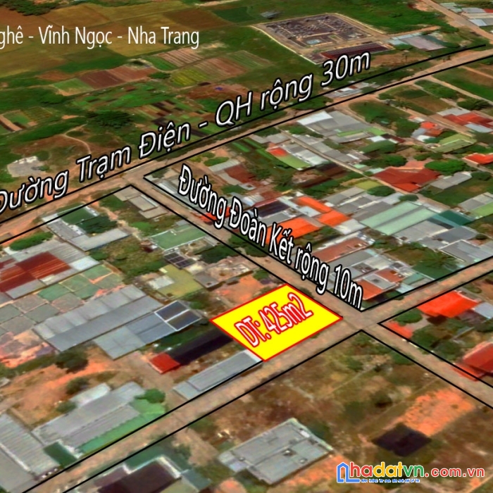 Bán đất vĩnh ngọc nha trang lô góc 2 mặt tiền đường 20x20 vuông vứt cực đẹo