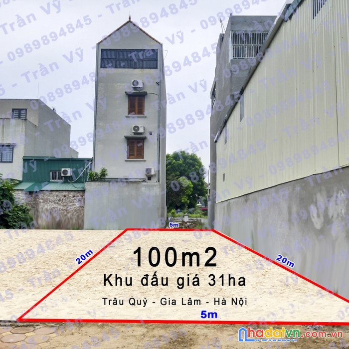 Bán gấp 101m2 đất 31ha, trâu quỳ, gia lâm. đường 15m vỉa hè rộng. kinh doanh cực tốt.