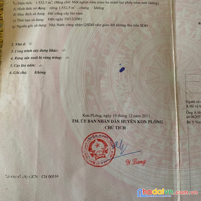 Chính chủ cần bán đất tại thôn măng mô, xã măng cành, huyện kon plông, tỉnh kon tum