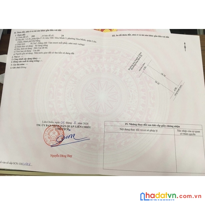 Chính chủ cần bán căn nhà cấp 4 mặt tiền đường hoà minh 8 - tp đà nẵng