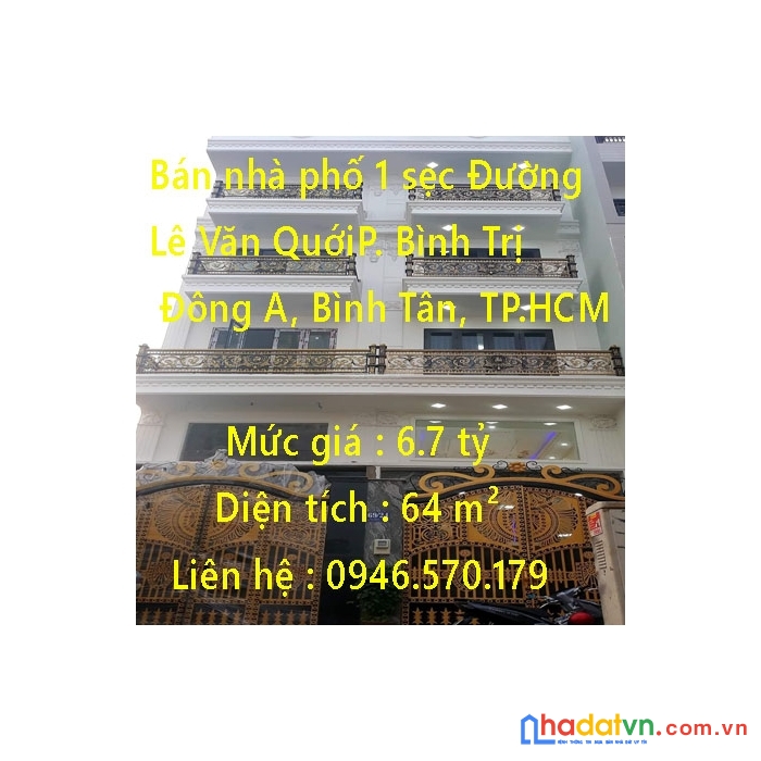 Bán nhà phố 1 sẹc đường lê văn quới hẻm xe hơi quận bình tân tphcm