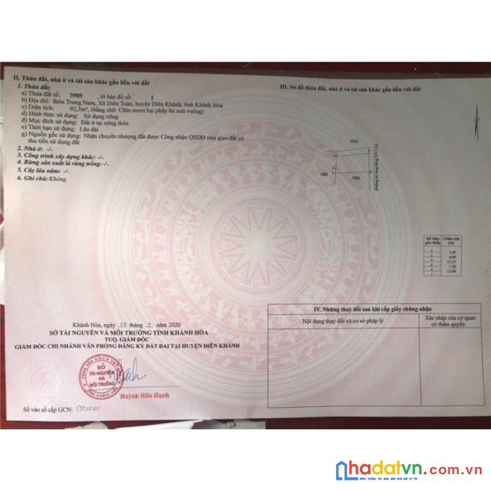 Bán nhanh lô góc diên toàn, diên khánh chỉ 900tr