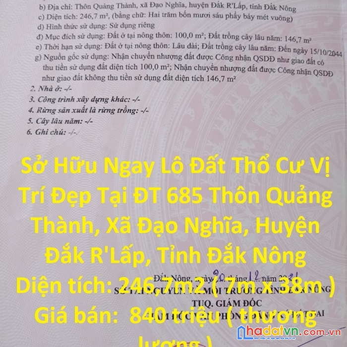 Sở hữu ngay lô đất thổ cư vị trí đẹp tại  đt 685 đạo nghĩa đakrlap