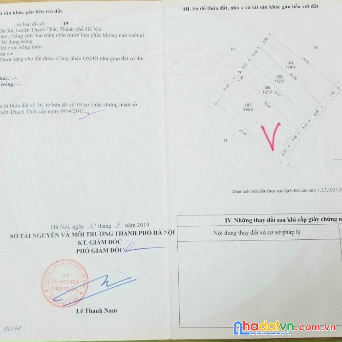 Bán 295m đất đường thông thôn 5 tân xã