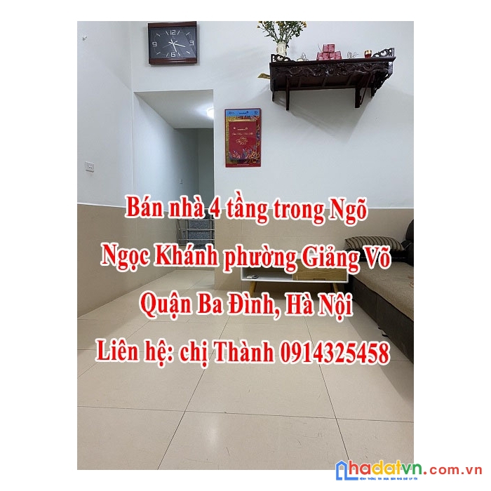 Chính chủ bán nhà 4 tầng trong ngõ đường ngọc khánh thông đường la thành, phường giảng võ, quận ba