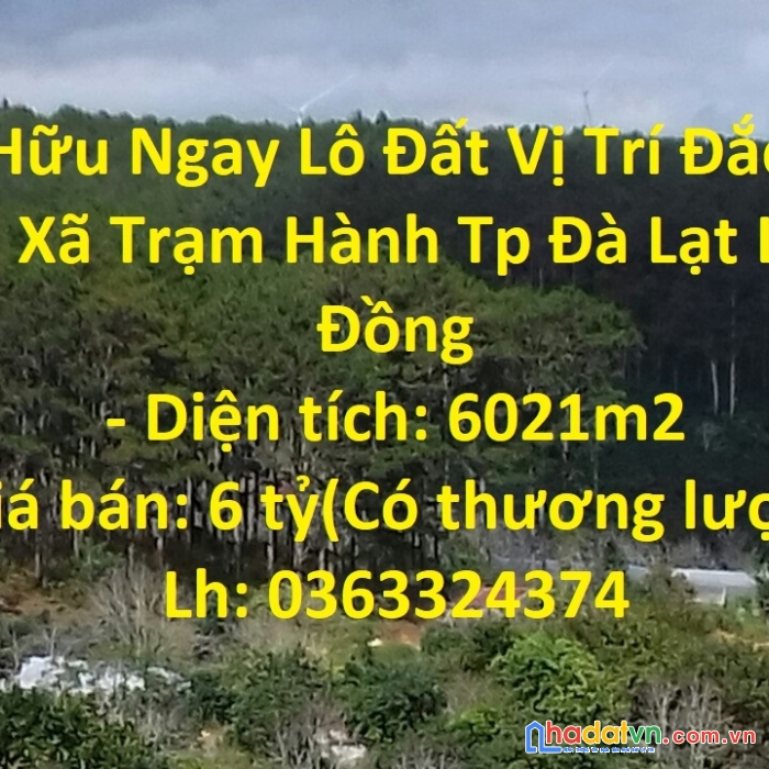 Sở hữu ngay lô đất vị trí đắc địa tại xã trạm hành tp đà lạt lâm đồng