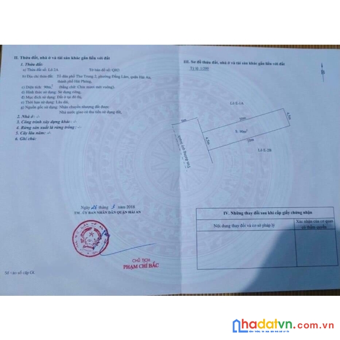 Bán lô đất 90m2 thuộc tuyến 2 đường 30m văn cao, giá 48,5tr/m2