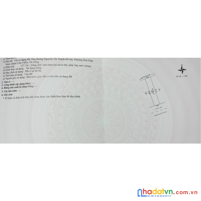 Bán đất đường nguyễn tất thành bên cạnh tòa nhà trung nam