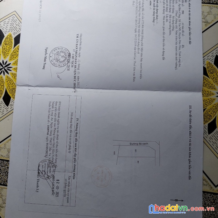 Chính chủ cần bán lô đất góc ngã tư,2 mặt tiền ấp bàu công xã tân mỹ .h đức hòa .t. long an