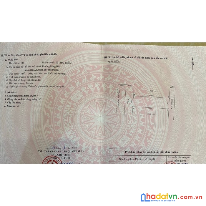 Chính chủ gửi bán 3 lô liền nhau tđc điểm 3 đằng hải, hải an giá 48.5 triệu/m2