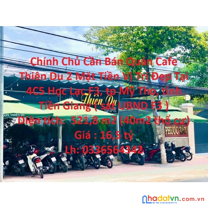 Chính chủ cần bán quán cafe thiên du 2 mặt tiền vị trí đẹp tại tiền giang