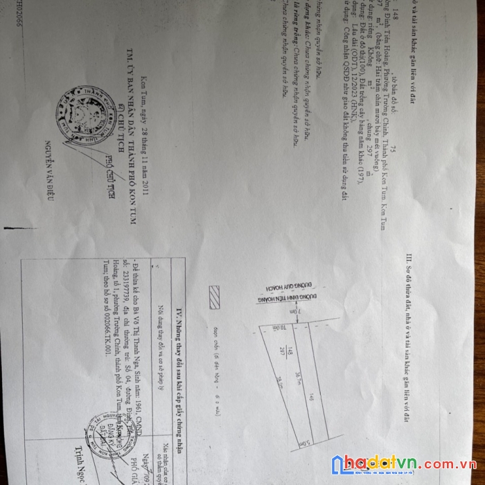 Chính chủ cần bán gấp lô đất đẹp tại đường đinh tiên hoàng, phường trường chinh, tp kon tum
