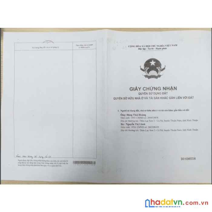 Bán đất - nhà mặt tiền ql1a vĩnh tân, huyện tuy phong - tỉnh bình thuận