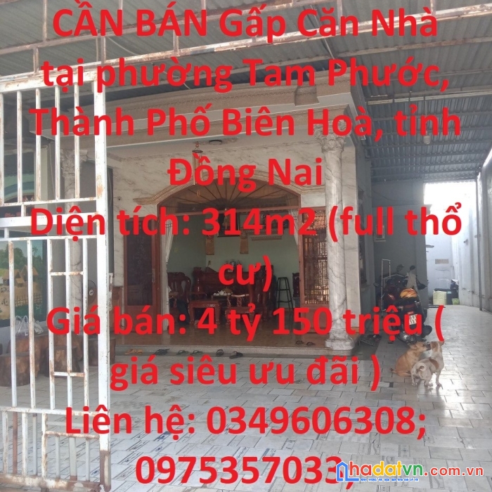 Cần bán gấp căn nhà tại tp biên hoà, tỉnh đồng nai