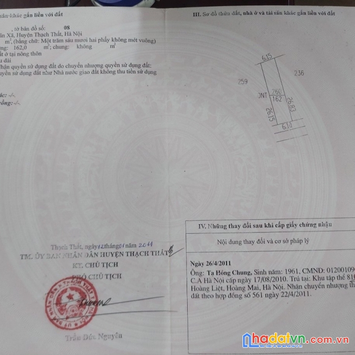Cần bán 162m full thổ mặt tiền hơn 6m tại tân xã thạch thất khu trường đại học fbt khu sinh viên ở