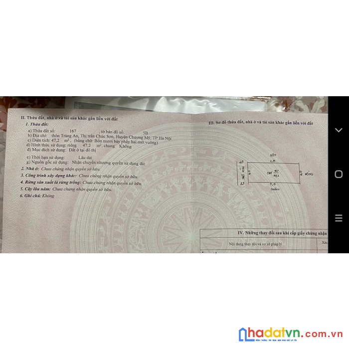 Cần bán lô đất sổ đỏ chính chủ tt trúc sơn, chương mỹ, hà nội