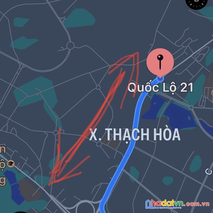 Chuyển nhượng 575m2 đất thôn 3 thạch hòa, mặt đường quốc lộ 21