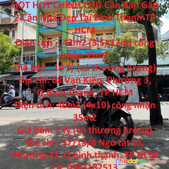 Hot hot chính chủ cần bán gấp 2 căn nhà đẹp vị trí tại bình thạnh-tp hcm