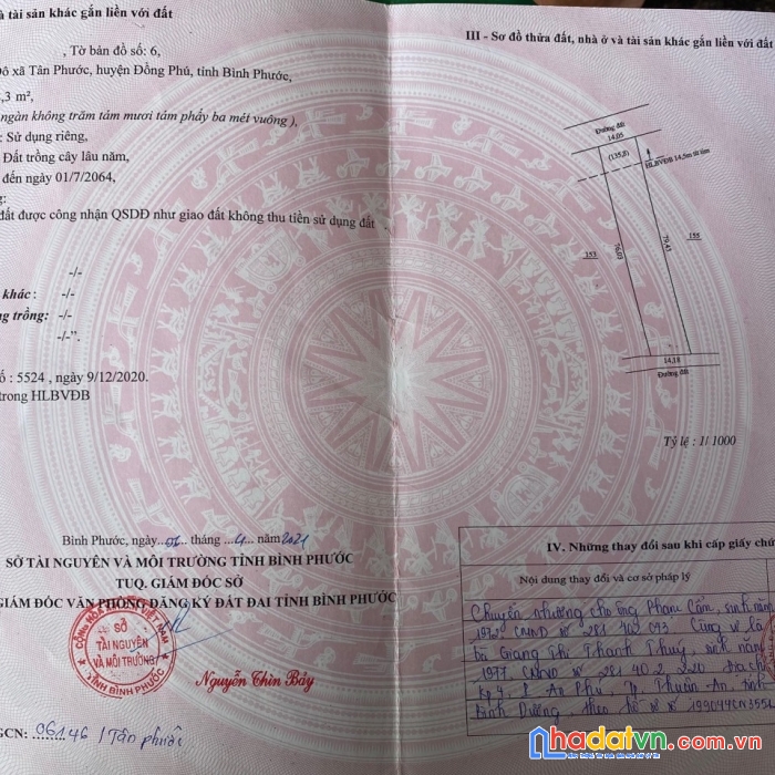 Cần thanh khoản nhanh lô đất rộng, bằng phẳng vị trí đẹp tại tân phước, đồng phước, bình phước