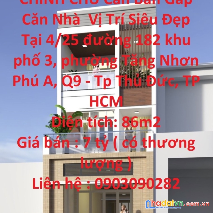 Chính chủ cần bán gấp căn nhà  vị trí siêu đẹp tại tp thủ đức, tp hcm
