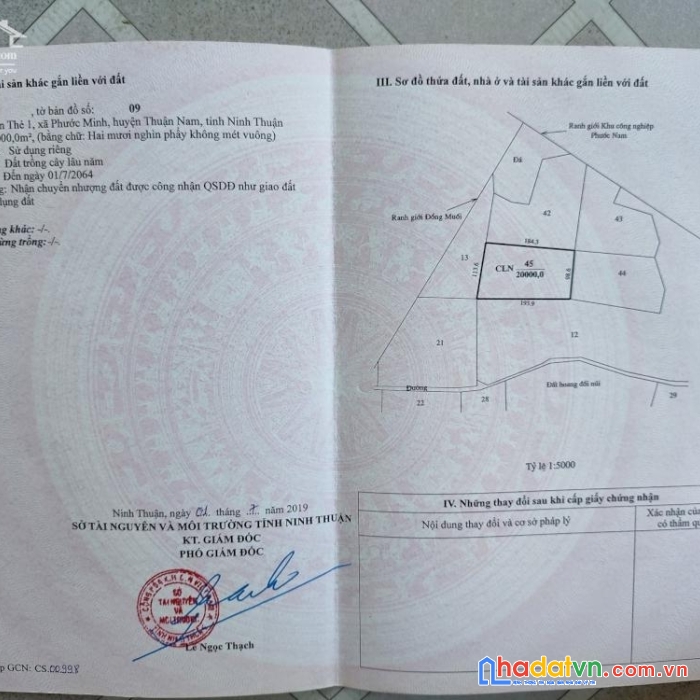 Chính chủ cần tiền bán nhanh lô đất giá rẻ ngay xã phước minh - thuận nam - ninh thuận
