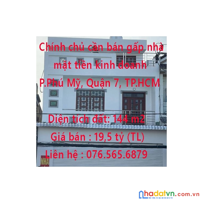 Chính chủ cần bán gấp nhà mặt tiền kinh doanh đường huỳnh tấn phát, phường phú mỹ, quận 7