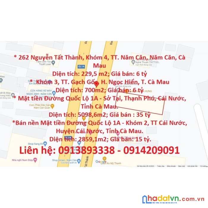 Hot ! chính chủ cần bán 4 lô đất đẹp vị trí đắc địatại cà mau