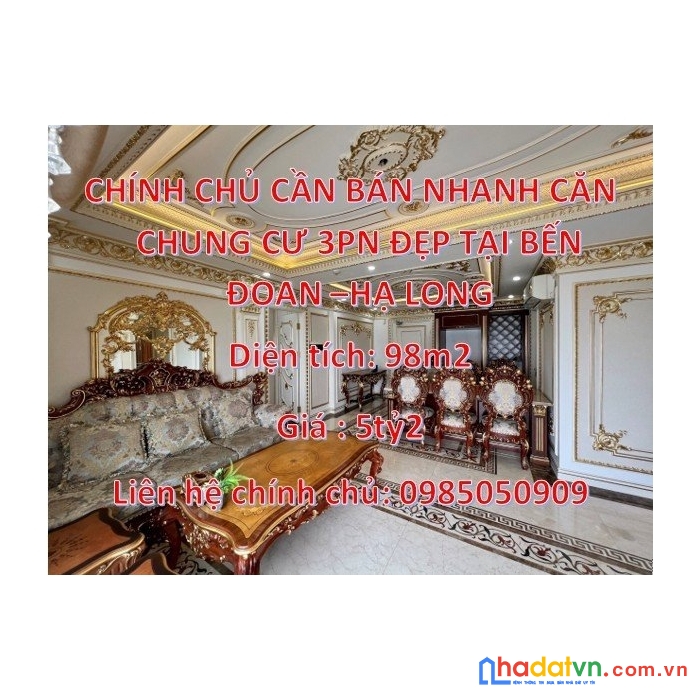 Chính chủ cần bán nhanh căn chung cư 3pn đẹp tại: