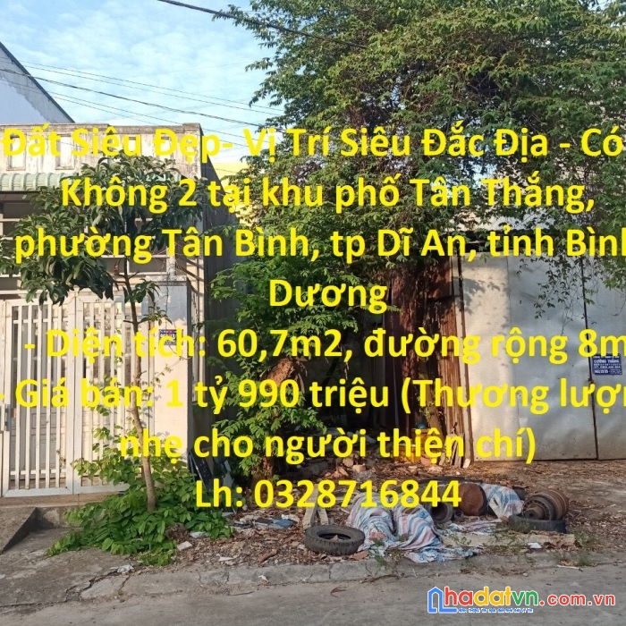 Đất siêu đẹp- vị trí siêu đắc địa - có 1 không 2 tại tp dĩ an tỉnh bình dương
