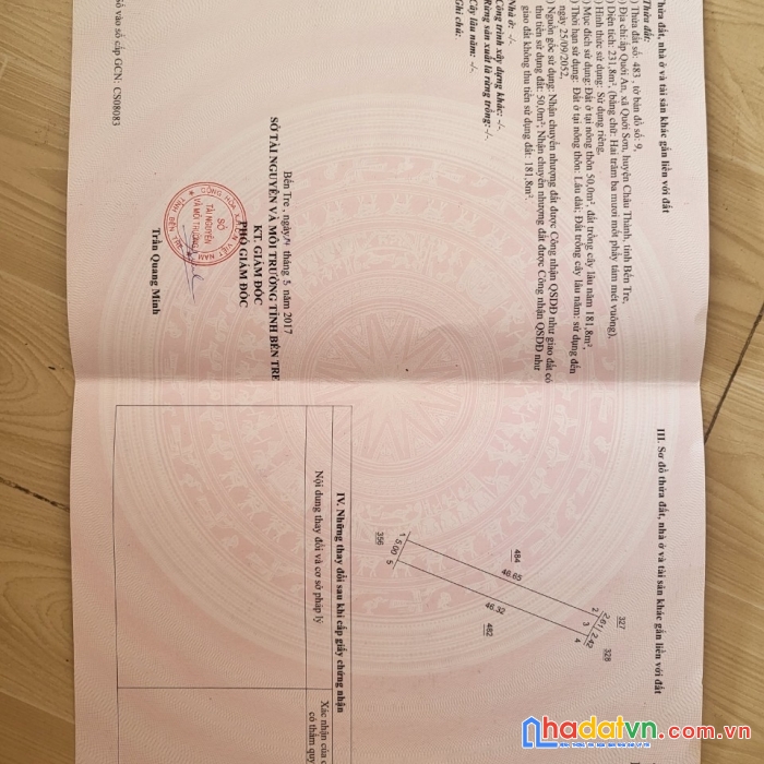 Chính chủ cần bán nhanh lô đất vị trí đắc địa tại châu thành – bến tre