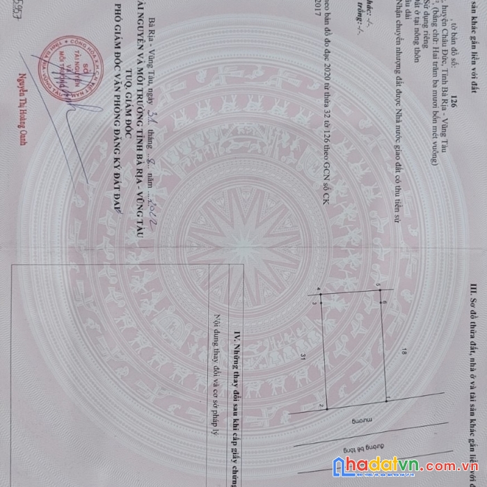 Duy nhất sở hữu ngay lô đất mặt tiền vị trí đẹp tại xã xà bang, huyện châu đức, tỉnh bà rịa - vũng