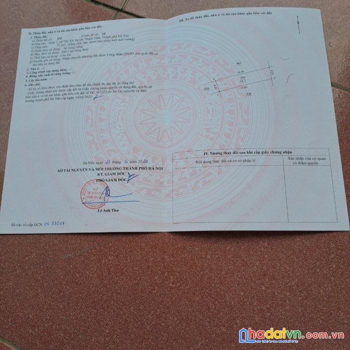 Chủ nhà ngạt thở thiếu ôxi  gửi bán cắt lỗ sâu lô đất chính chủ thôn 7 tân xã hòa lạc