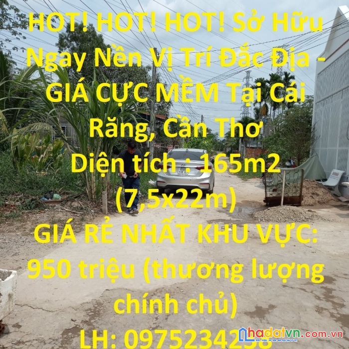 Hot! hot! hot! sở hữu ngay nền vị trí đắc địa - giá cực mềm tại cái răng, cần thơ