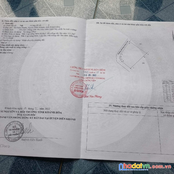 Bán nhanh lô góc diên phước, diên khánh 397m2 tách được 4 lô