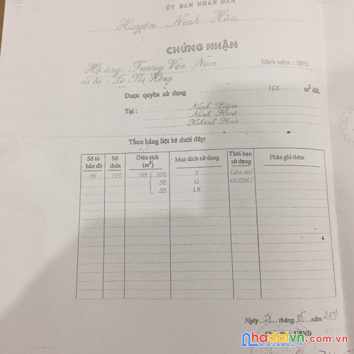 Bán lô đất mặt tiền đường hòn khói phường ninh diêm thị xã ninh hòa nam vân phong