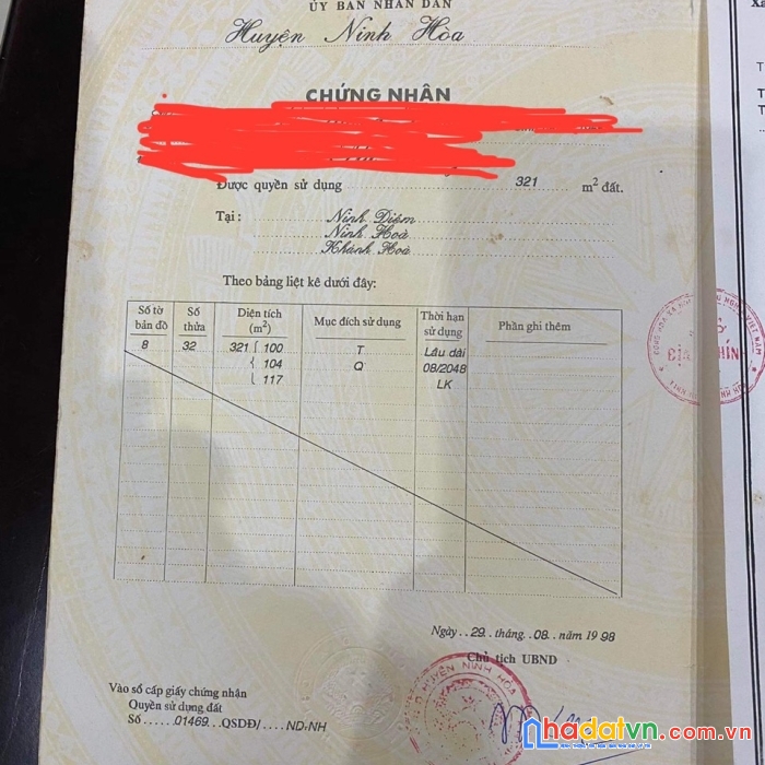 Bán lô đất mặt tiền đường dt1a phường ninh diêm thị xã ninh hòa nam vân phong