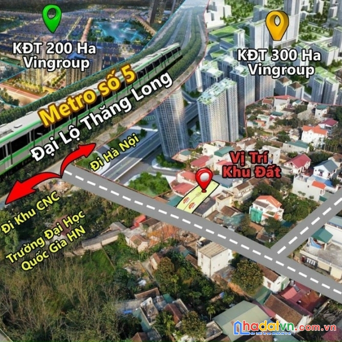 Bán cắt lỗ đất đồng trúc - thạch thất - hà nội - kim doanh - đường 18m - cách đại lộ thăng long 50m