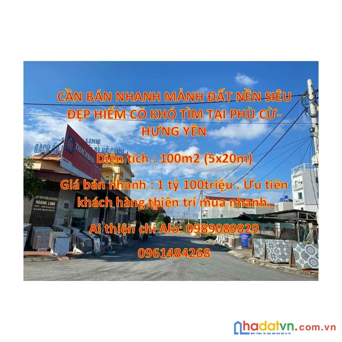 Cần bán nhanh mảnh đất nền siêu đẹp hiếm có khó tìm

 buôn bán đẹp ,dân cư đông đúc, giao thông