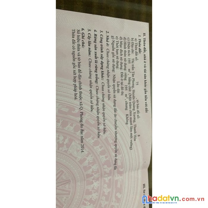 Sở hữu ngay lô đất đẹp vị trí đắc địa tại tt tân phong - quảng xương - thanh hóa