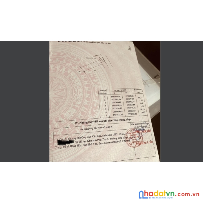Cần bán gấp lô đất full thổ cư tại phường hiệp hòa trung, thị xã đông hòa, tỉnh phú yên