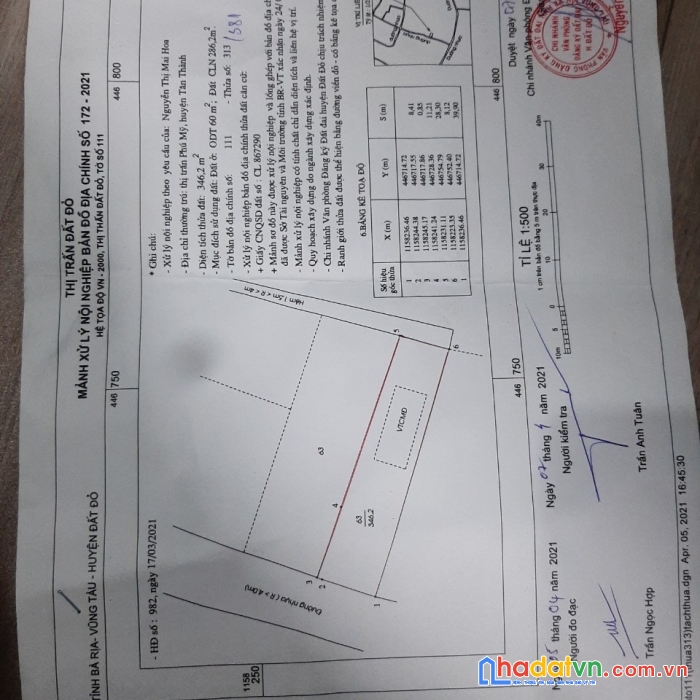 Chính chủ cần bán lô đất 2 mặt tiền vị trí đẹp tại tt đất đỏ - bà rịa vũng tàu