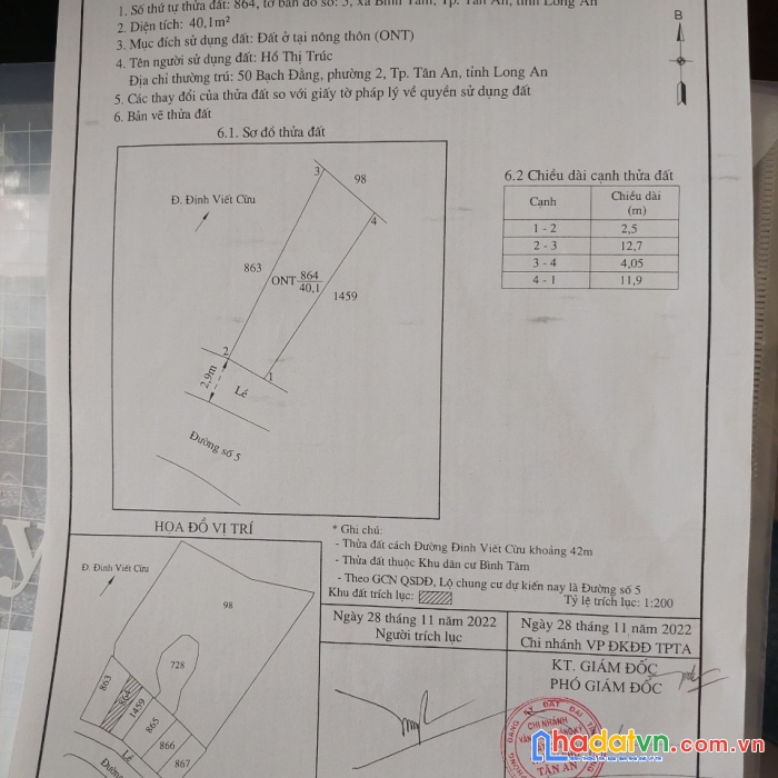 Chính chủ cần bán nhà tại đường số 5 khu dân cư bình tâm, tp tâm an, tỉnh long an