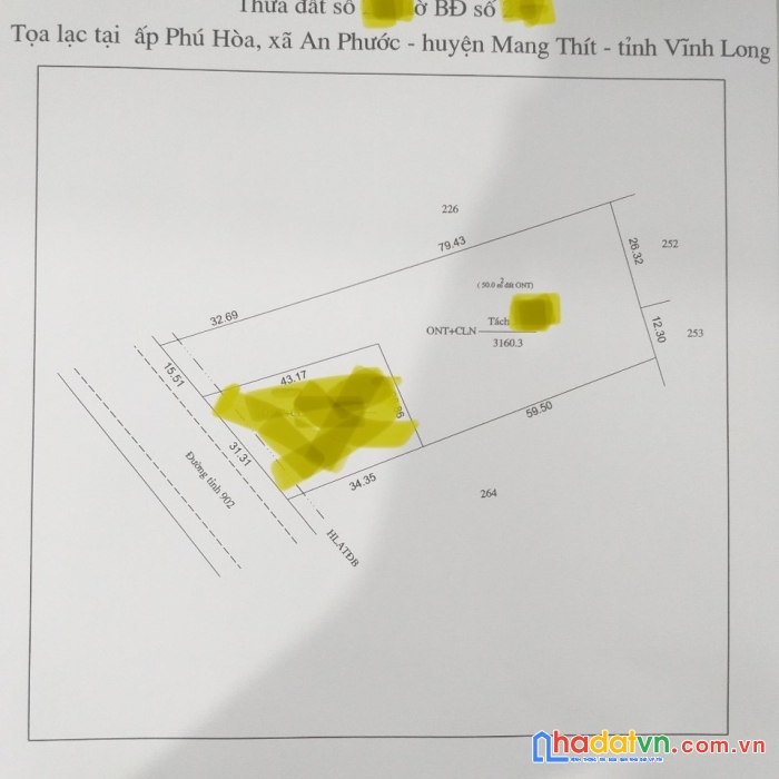 Chính chủ cần bán lô đất vị trí đẹp tại xã an phước, huyện mang thít, tỉnh vĩnh long