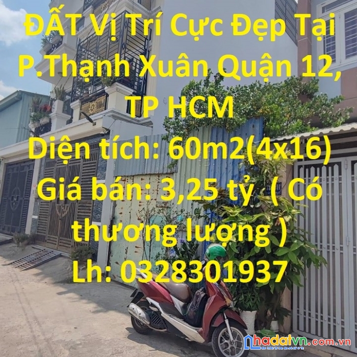 Chính chủ cần bán đất vị trí cực đẹp tại p.thạnh xuân quận 12, tp hcm
