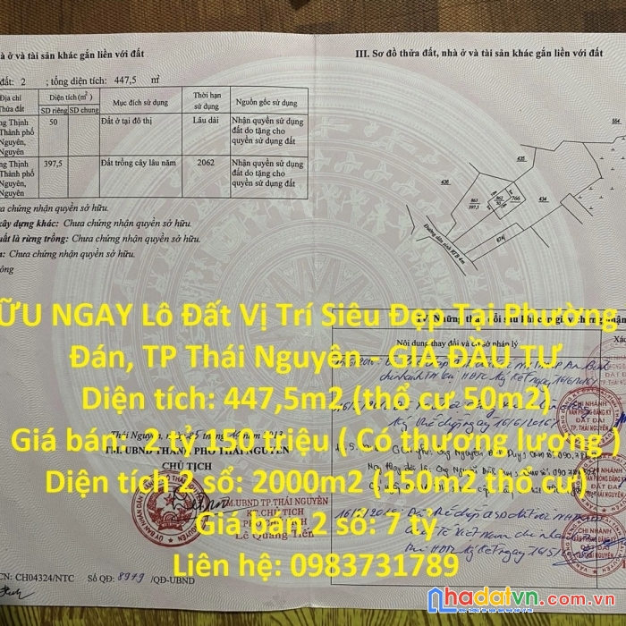Sở hữu ngay lô đất vị trí siêu đẹp tại phường thịnh đán, tp thái nguyên - giá đầu tư