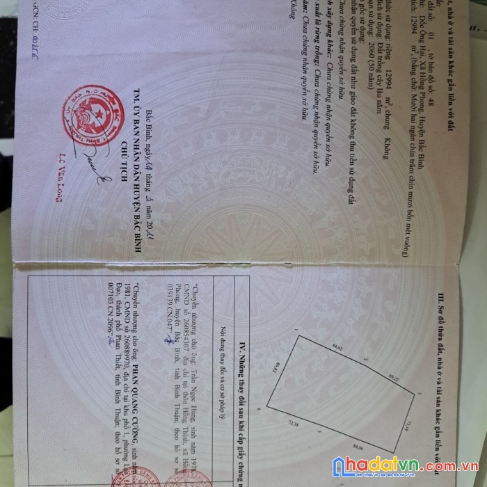 Cần bán nhanh 1,3ha đất hồng phong view view biển hòa thắng